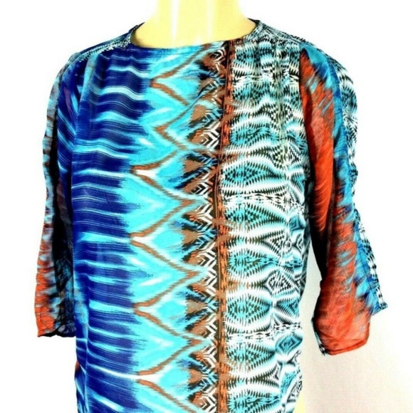 The Limited Python Print 3/4 Sleeve Blouse - Picture 2 of 5